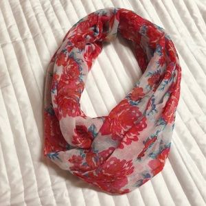 Red Floral Infinity Scarf (4/$10, 8/$15)